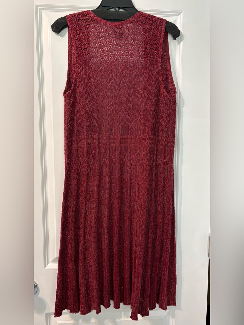 Open Knit Sleeveless Duster Cardigan Vest Medium 
Boho Festival Longline - Picture 2 of 3